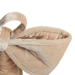 Nude Pink Padded Quilted Velvet Bow Store