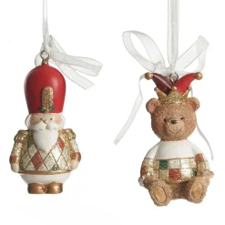 Nutcracker and Teddy Bear Christmas Decoration - Set of 2 Outlet