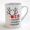 OCD Reindeer Christmas Mug Cheap