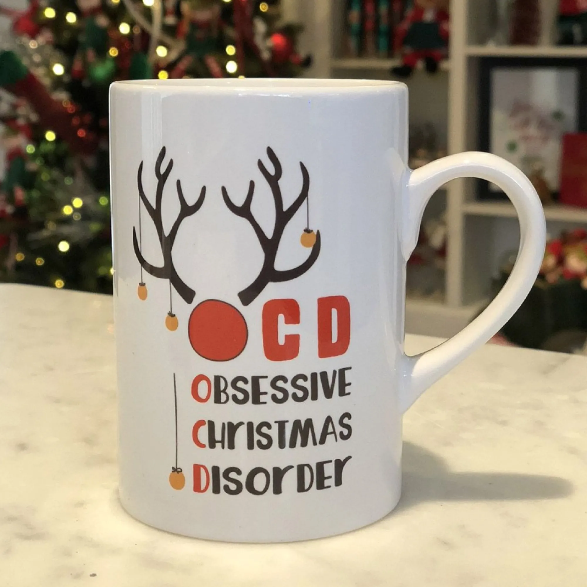 OCD Reindeer Christmas Mug Cheap