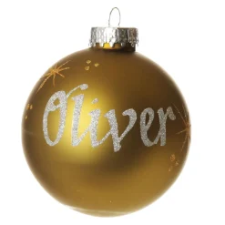 Olive Green Glass Personalised Christmas Baubles Best Sale