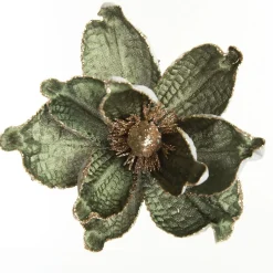 Olive Green Velvet Magnolia Flower Clip Flash Sale