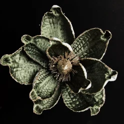 Olive Green Velvet Magnolia Flower Clip Flash Sale