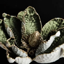 Olive Green Velvet Magnolia Flower Clip Flash Sale