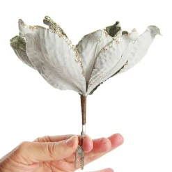 Olive Green Velvet Magnolia Flower Clip Flash Sale