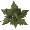 Olive Green Velvet Poinsettia Flower Clip Online
