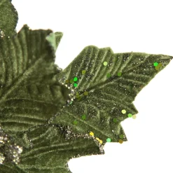 Olive Green Velvet Poinsettia Flower Clip Online