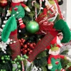 Pair of Red and Green Striped Christmas Elf Legs - Large Cheap