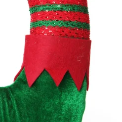 Pair of Red and Green Striped Christmas Elf Legs - Large Cheap