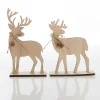 Pair of Wooden Reindeer Cutout Ornaments Hot