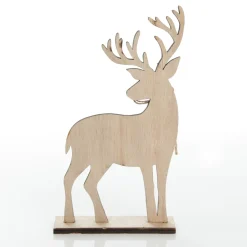 Pair of Wooden Reindeer Cutout Ornaments Hot