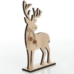 Pair of Wooden Reindeer Cutout Ornaments Hot