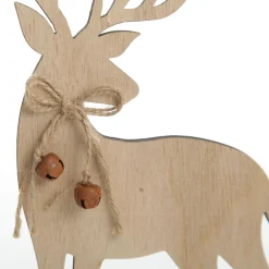 Pair of Wooden Reindeer Cutout Ornaments Hot