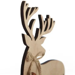 Pair of Wooden Reindeer Cutout Ornaments Hot