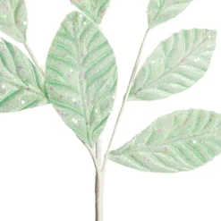 Pale Blue Glitter Leaf Spray Discount