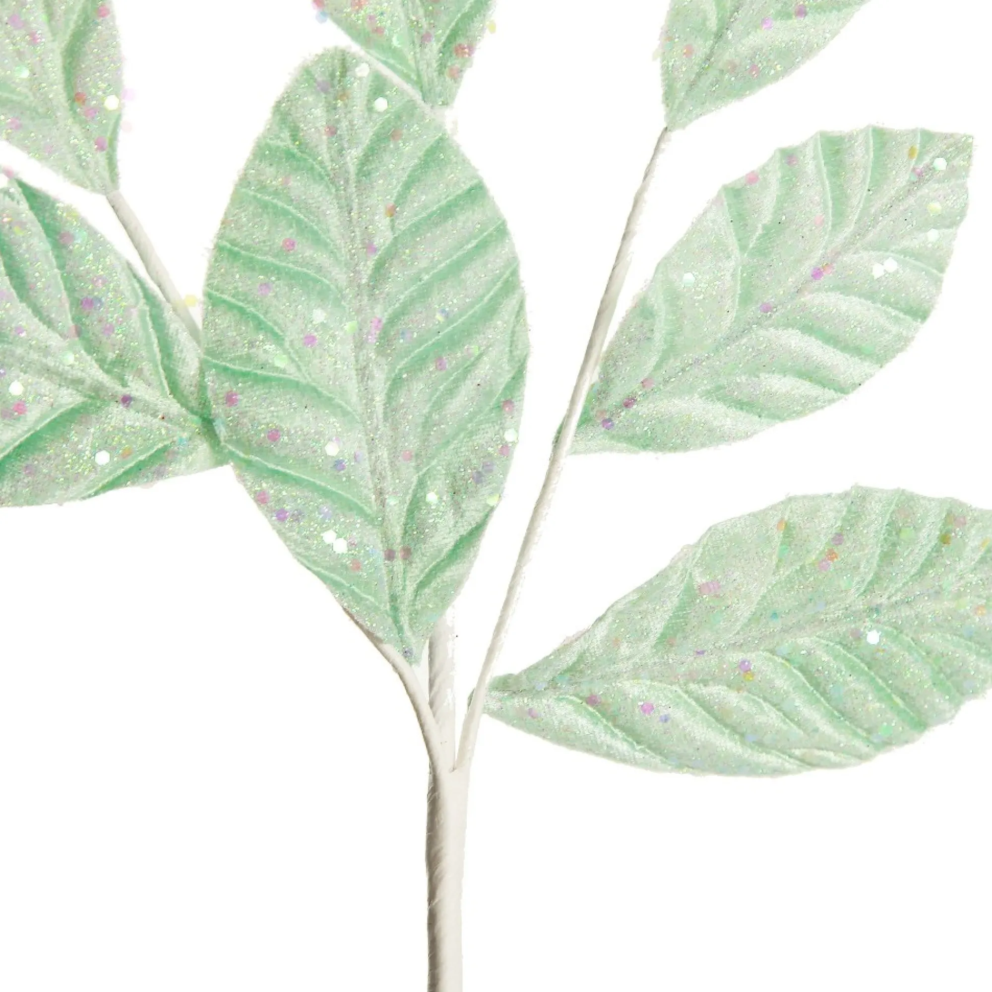 Pale Blue Glitter Leaf Spray Discount