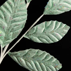 Pale Blue Glitter Leaf Spray Discount