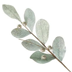 Pale Blue Mixed Leaf Christmas Spray with Beads Fashion