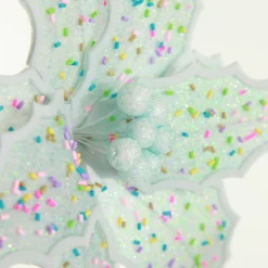 Pale Blue Poinsettia Flower Stem with Multicoloured Sprinkles Cheap