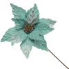 Pale Blue Velvet Embossed Poinsettia Flower Stem Store