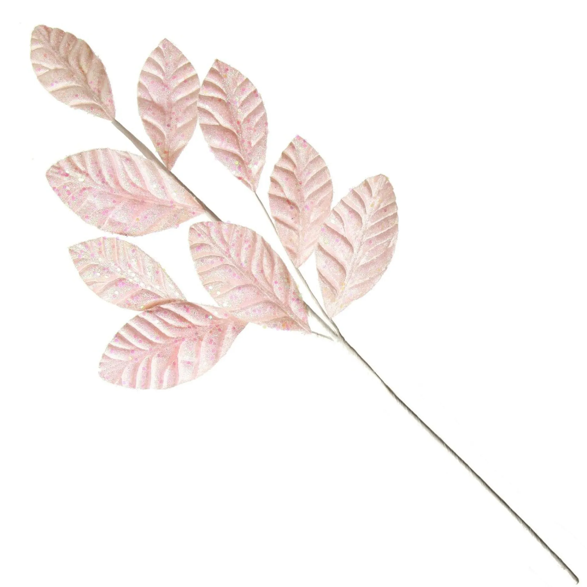 Pale Pink Glitter Leaf Spray Cheap