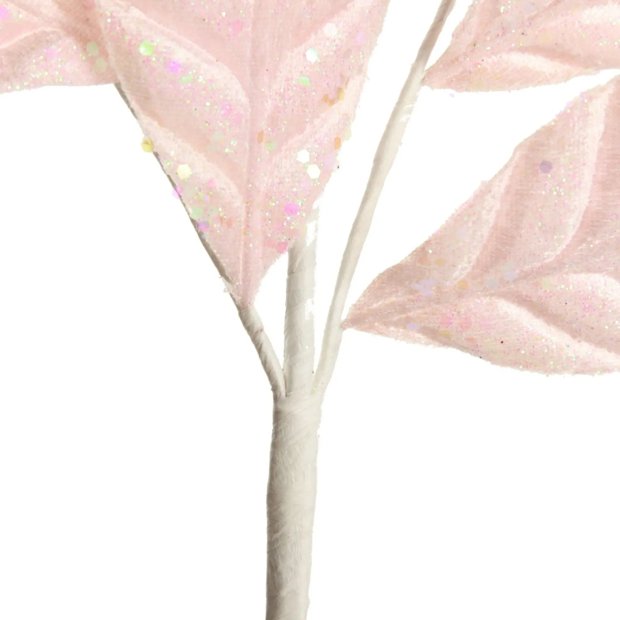 Pale Pink Glitter Leaf Spray Cheap