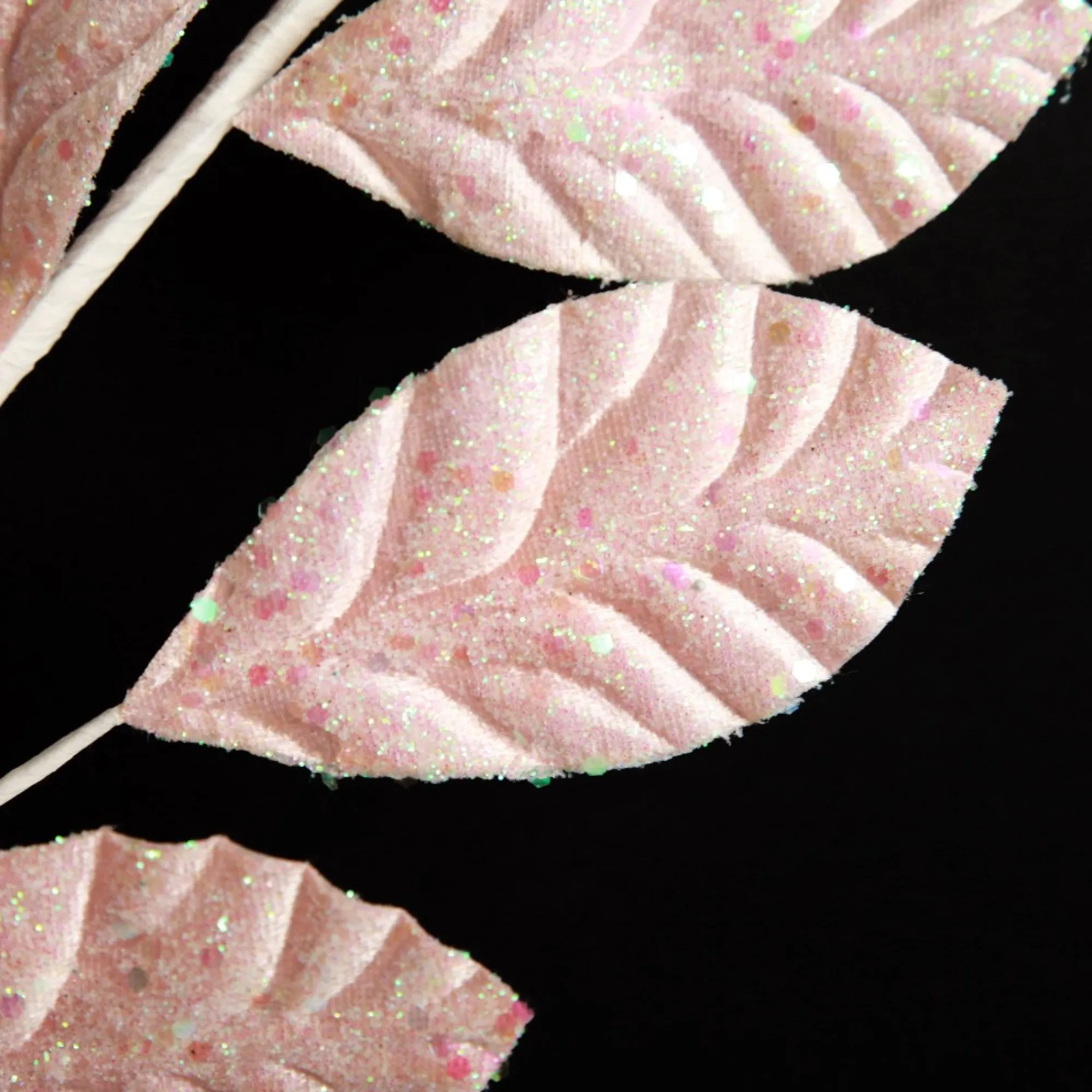 Pale Pink Glitter Leaf Spray Cheap