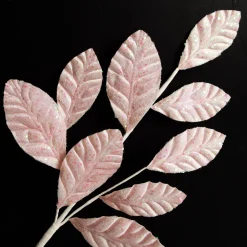 Pale Pink Glitter Leaf Spray Cheap