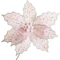 Pale Pink Poinsettia Flower Stem with Multicoloured Sprinkles Fashion