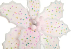 Pale Pink Poinsettia Flower Stem with Multicoloured Sprinkles Fashion