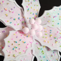 Pale Pink Poinsettia Flower Stem with Multicoloured Sprinkles Fashion