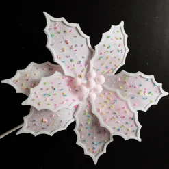 Pale Pink Poinsettia Flower Stem with Multicoloured Sprinkles Fashion
