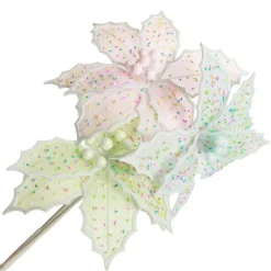 Pale Pink Poinsettia Flower Stem with Multicoloured Sprinkles Fashion
