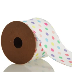 Pastel Polka Dot Ribbon with Wired Edge Shop