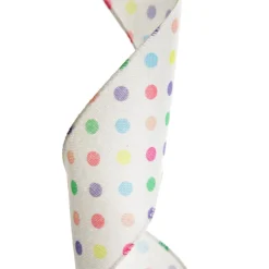 Pastel Polka Dot Ribbon with Wired Edge Shop