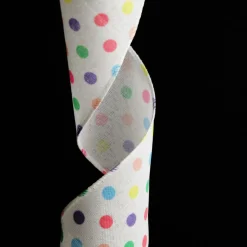 Pastel Polka Dot Ribbon with Wired Edge Shop