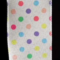 Pastel Polka Dot Ribbon with Wired Edge Shop