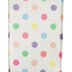 Pastel Polka Dot Ribbon with Wired Edge Shop