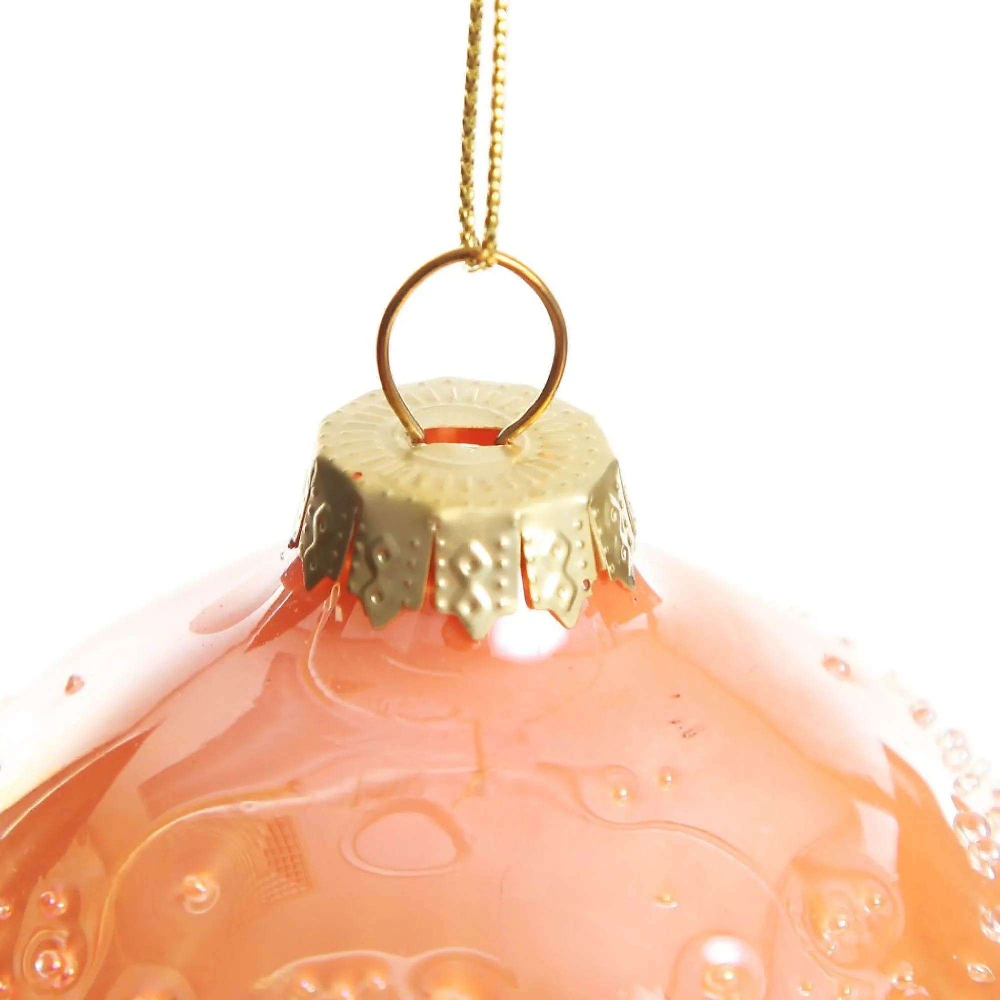 Peach Glass Christmas Bauble Best Sale