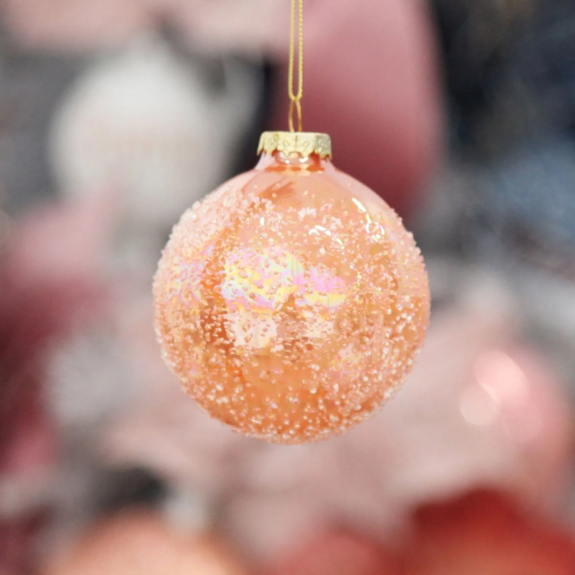 Peach Glass Christmas Bauble Best Sale