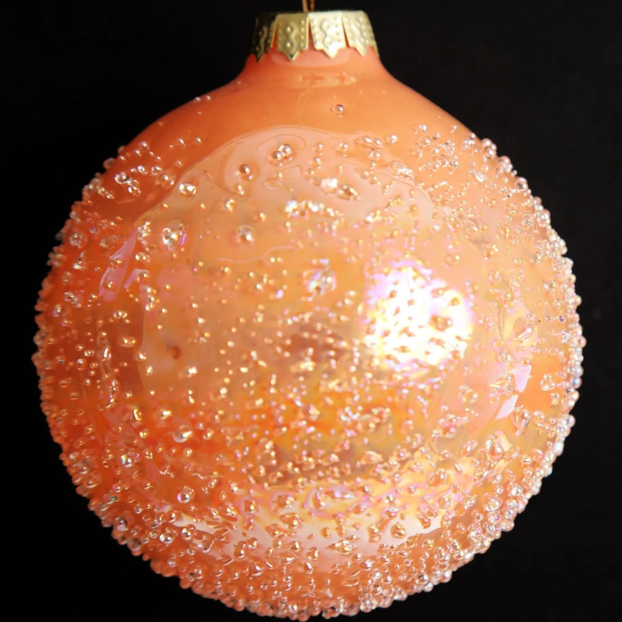 Peach Glass Christmas Bauble Best Sale