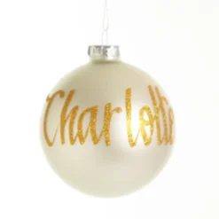 Pearl Glass Personalised Christmas Bauble Outlet