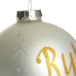 Pearl Glass Personalised Christmas Bauble Outlet