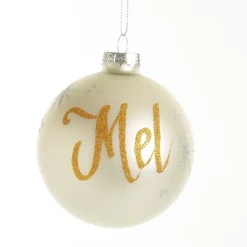 Pearl Glass Personalised Christmas Bauble Outlet