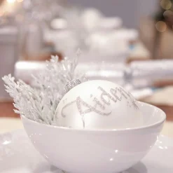 Pearl Glass Personalised Christmas Bauble Outlet