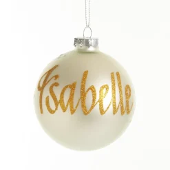 Pearl Glass Personalised Christmas Bauble Outlet