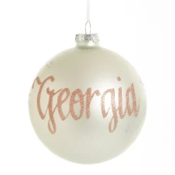 Pearl Glass Personalised Christmas Bauble Outlet