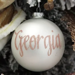 Pearl Glass Personalised Christmas Bauble Outlet