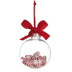 Peppermint Candy Filled Bauble Clear Shatterproof Bauble Online