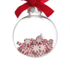 Peppermint Candy Filled Bauble Clear Shatterproof Bauble Online
